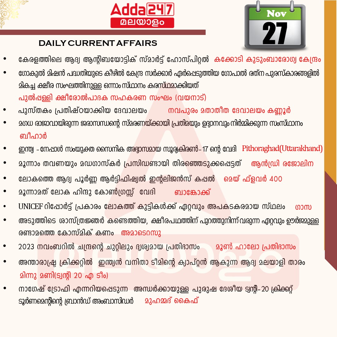 പ്രതിദിന കറന്റ് അഫയേഴ്സ് മലയാളത്തിൽ- 27 നവംബർ 2023_3.1