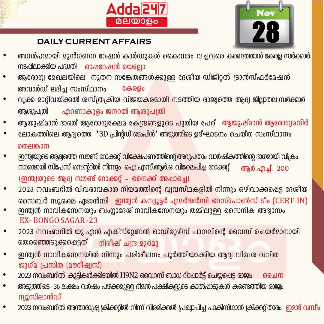 പ്രതിദിന കറന്റ് അഫയേഴ്സ് മലയാളത്തിൽ- 28 നവംബർ 2023_3.1