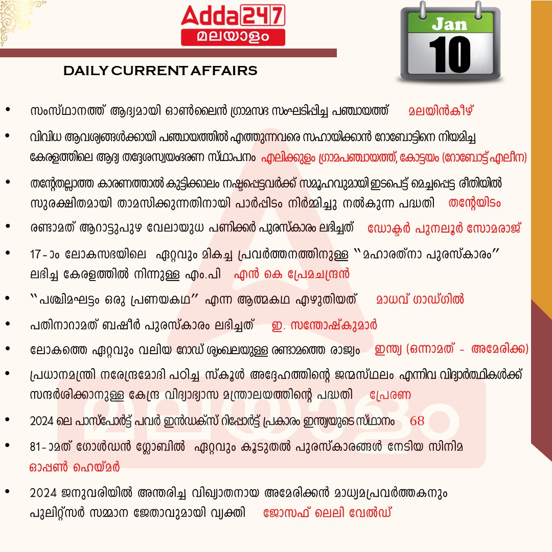 പ്രതിദിന കറന്റ് അഫയേഴ്സ് മലയാളത്തിൽ- 09 ജനുവരി 2024_3.1