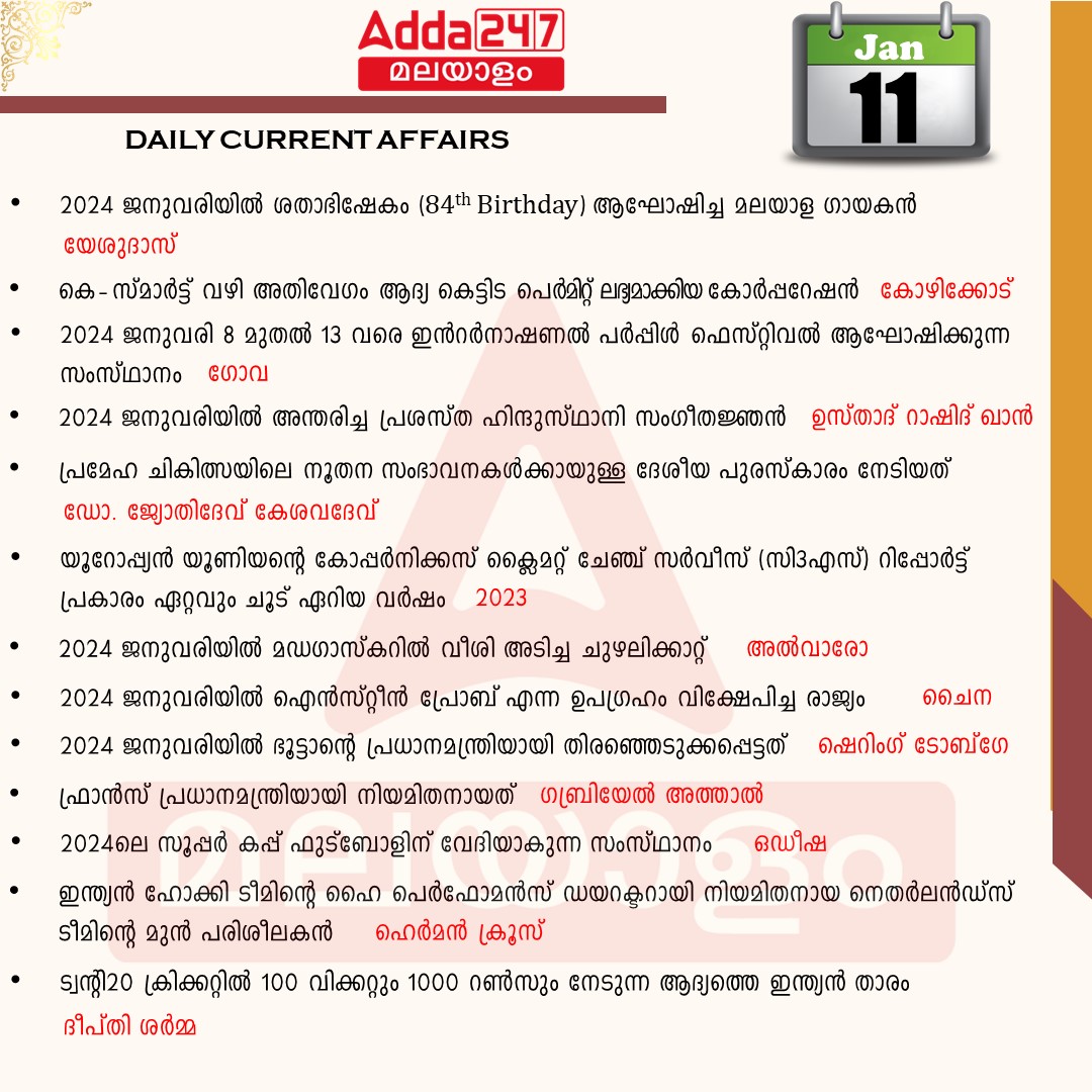 പ്രതിദിന കറന്റ് അഫയേഴ്സ് മലയാളത്തിൽ- 11 ജനുവരി 2024_3.1