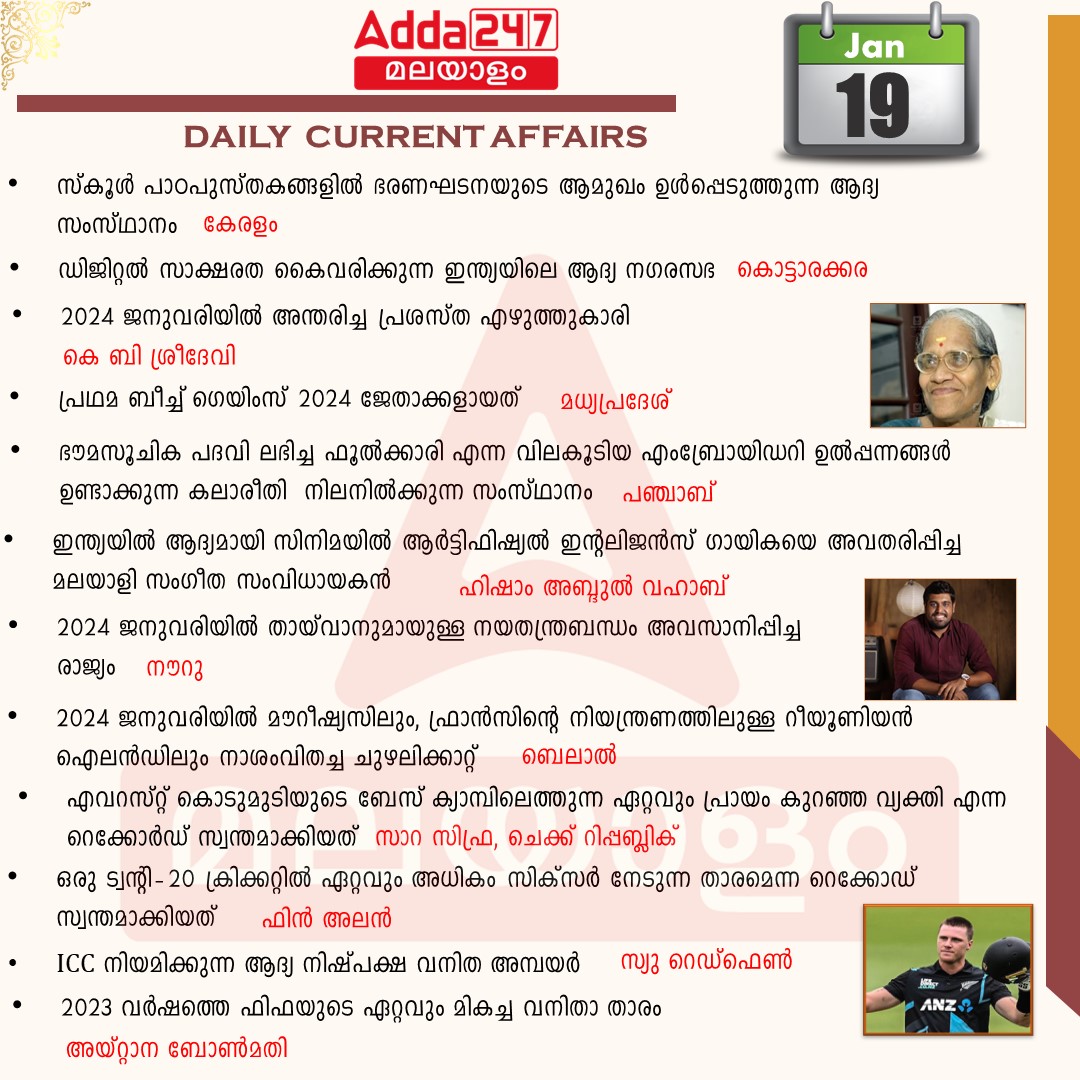 പ്രതിദിന കറന്റ് അഫയേഴ്സ് മലയാളത്തിൽ- 19 ജനുവരി 2024_3.1