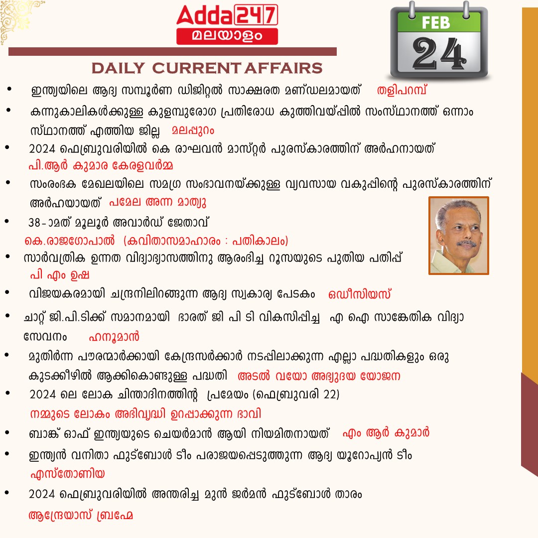 പ്രതിദിന കറന്റ് അഫയേഴ്സ് മലയാളത്തിൽ- 24 ഫെബ്രുവരി 2024_3.1