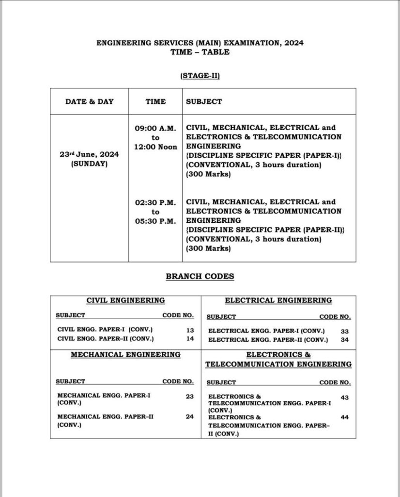 UPSC अभियांत्रिकी सेवा मुख्य परीक्षा 2024, परीक्षेची तारीख पहा_3.1