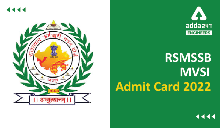 RSMSSB MVSI Admit Card 2022