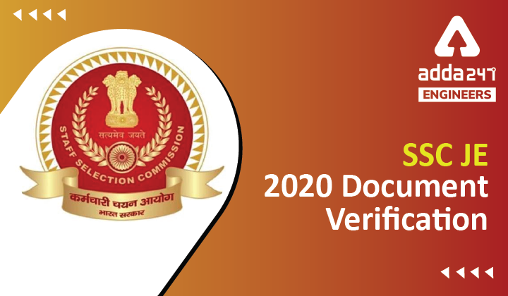 SSC JE 2020 Document Verification