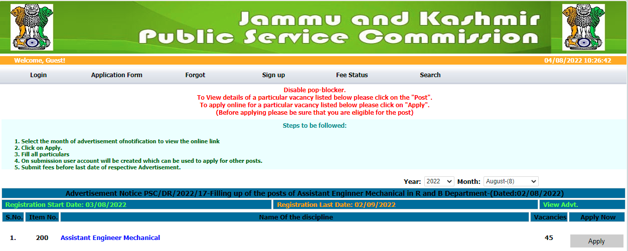 Govt. Job Notification
