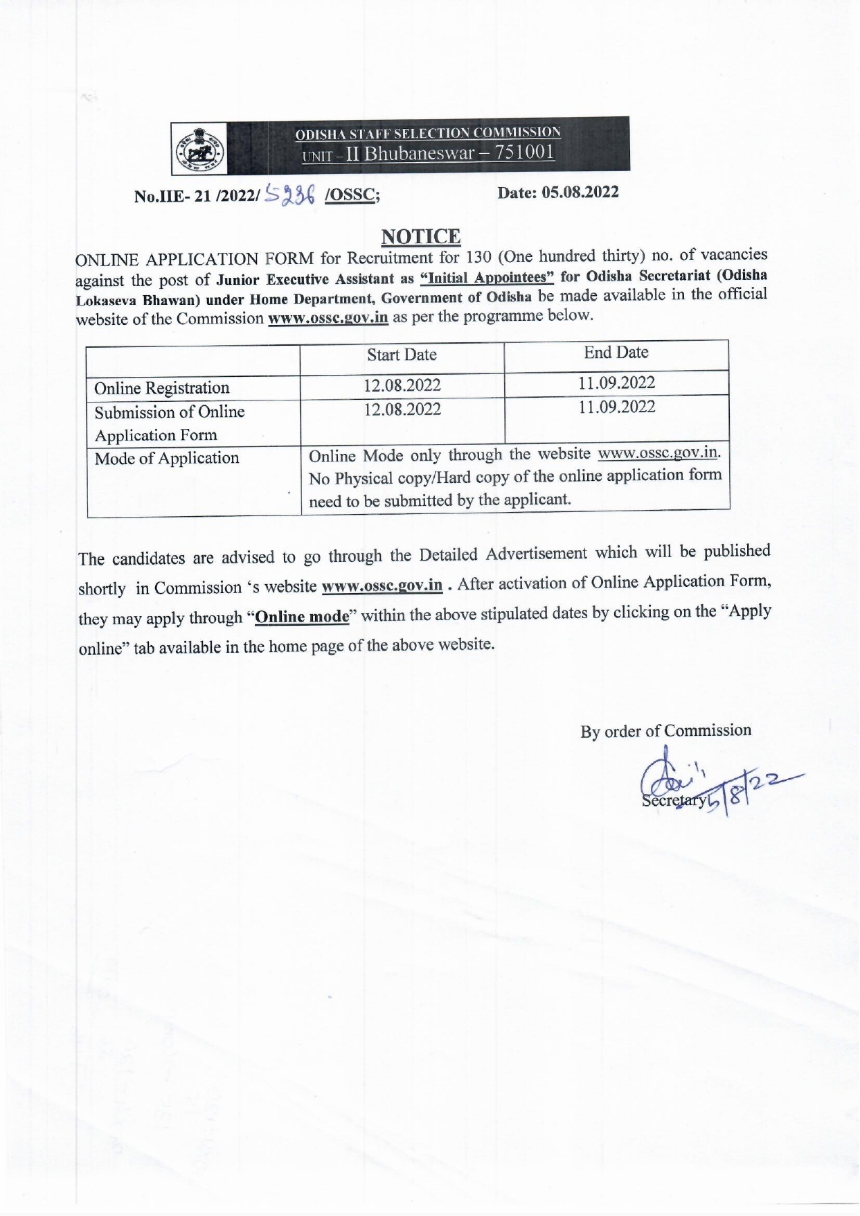 Govt. Job Notification