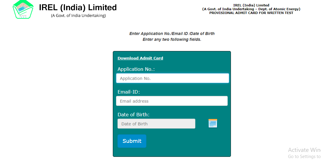 Admit Card