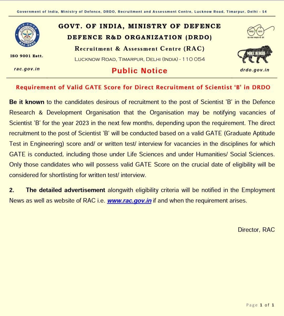 Govt. Job Notification