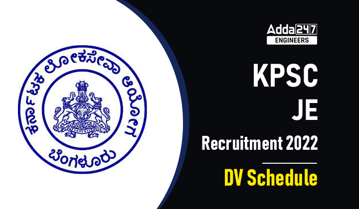 KPSC JE Recruitment 2022 DV Schedule