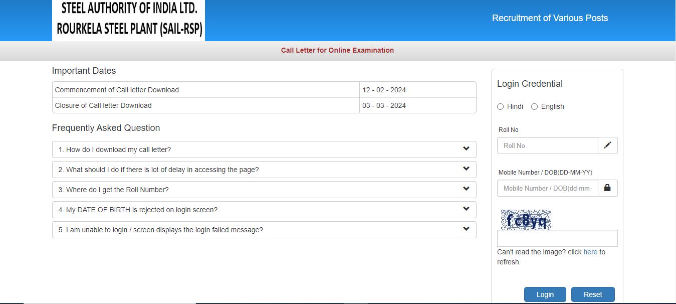 Admit Card