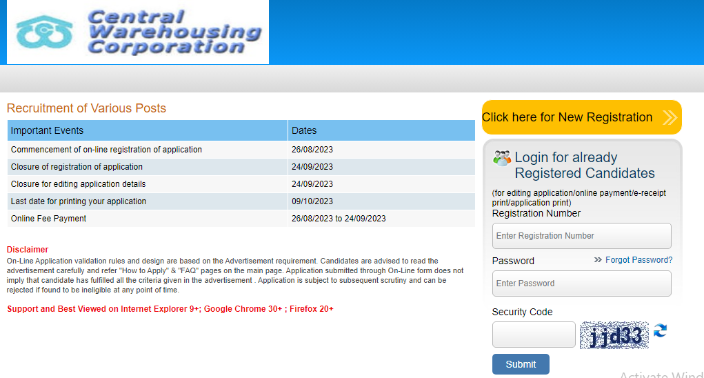 CWC Apply Online Link