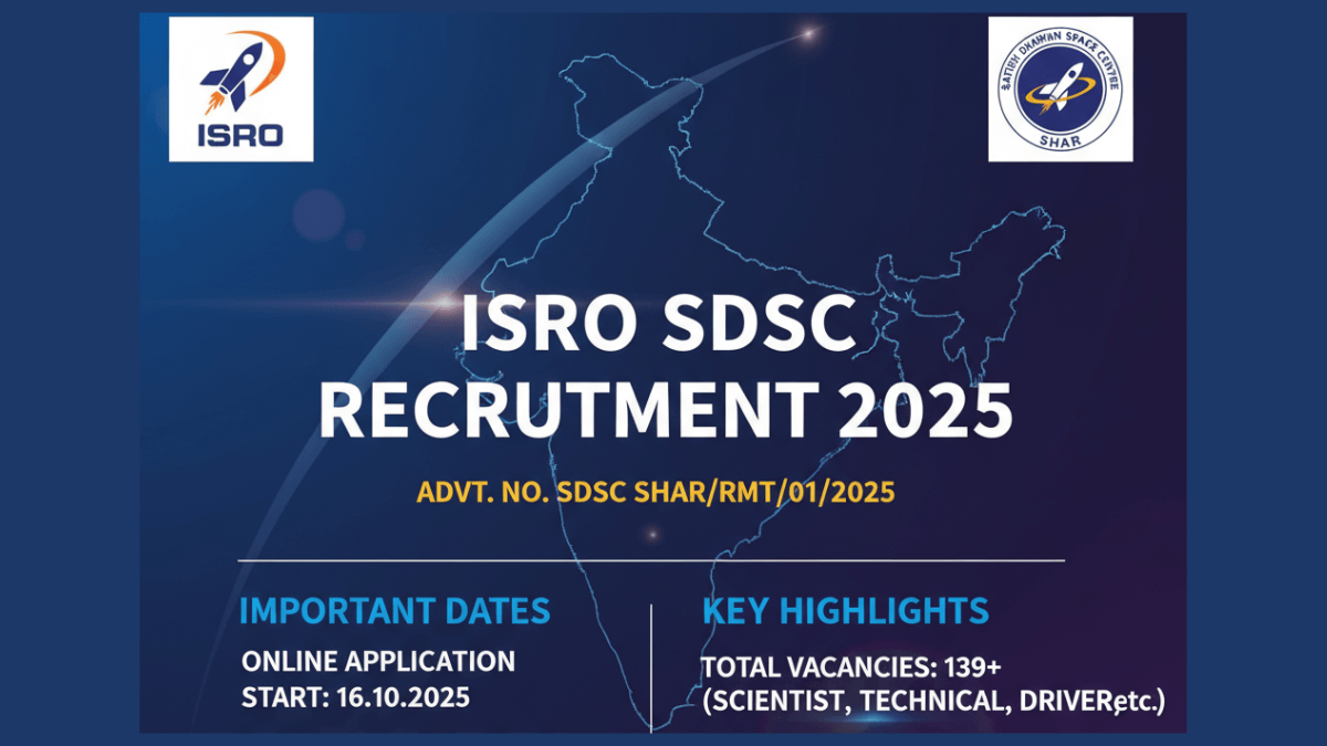 ISRO SDSC SHAR Recruitment 2025