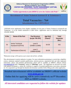 DRDO CEPTAM 11 Notice