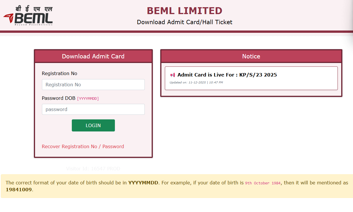 BEML Junior Executive Admit Card 2025 Out at bemlindia.in, Hall Ticket Link Here 5 Admit Card