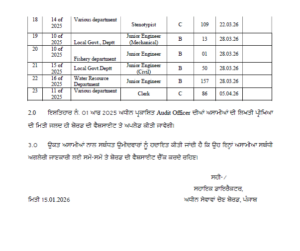 PSSSB JE Exam Date 2026 Out, Check Complete Exam Schedule for 207 Vacancies 10 Govt. Job Notification