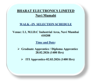 BEL Navi Mumbai Apprentice Recruitment 2026 Out, Apply Online for 72 Graduate, Diploma & ITI Apprentices 5 Uncategorized