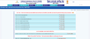 ISRO VSSC Result 2026