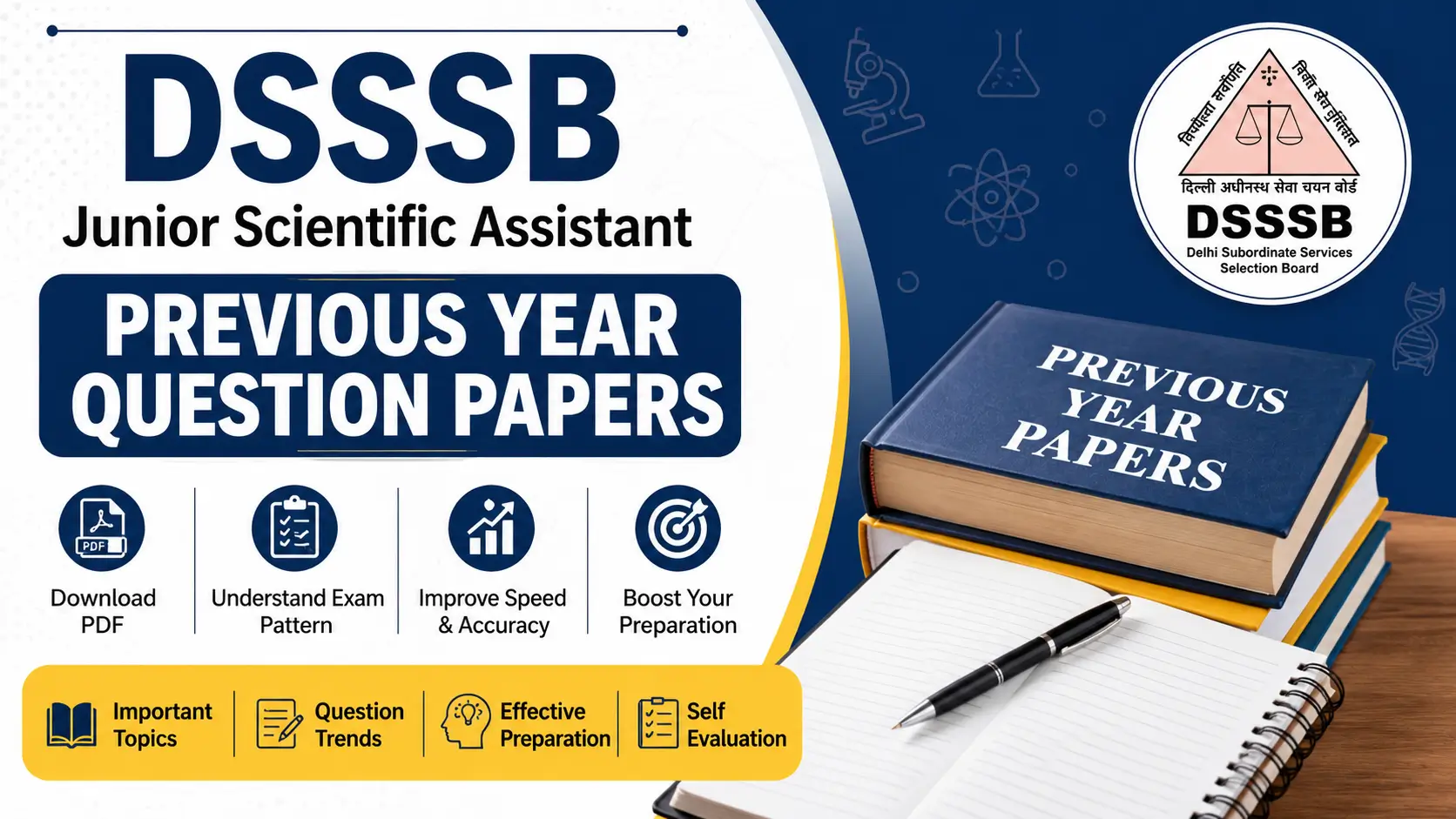 DSSSB Junior Scientific Assistant Previous Year Question Papers
