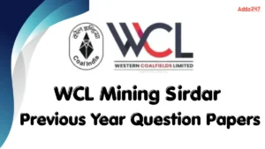 WCL Mining Sirdar Previous Year Question Papers