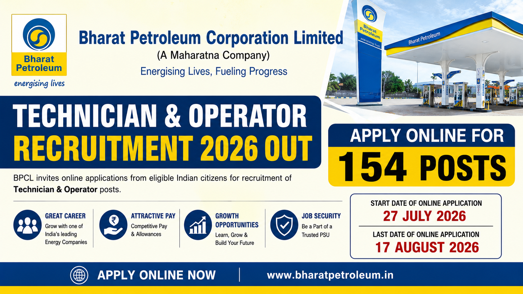BPCL Technician & Operator Recruitment 2026