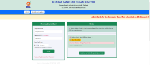 BSNL JTO Admit Card 2026