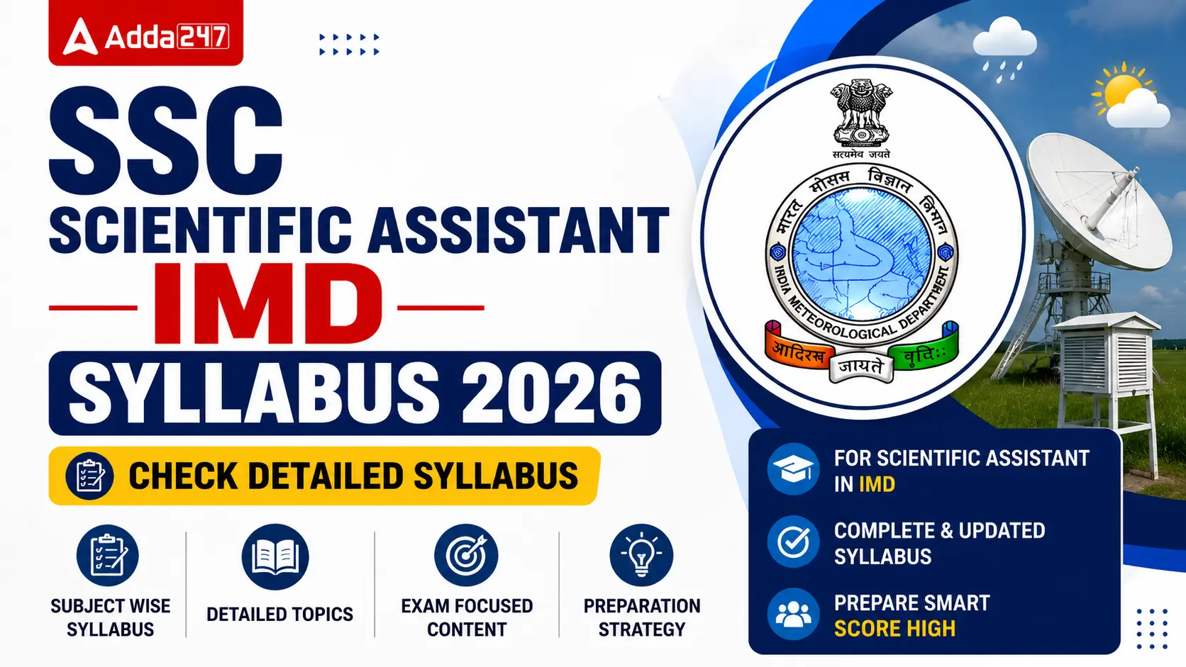 SSC Scientific Assistant IMD Syllabus 2026