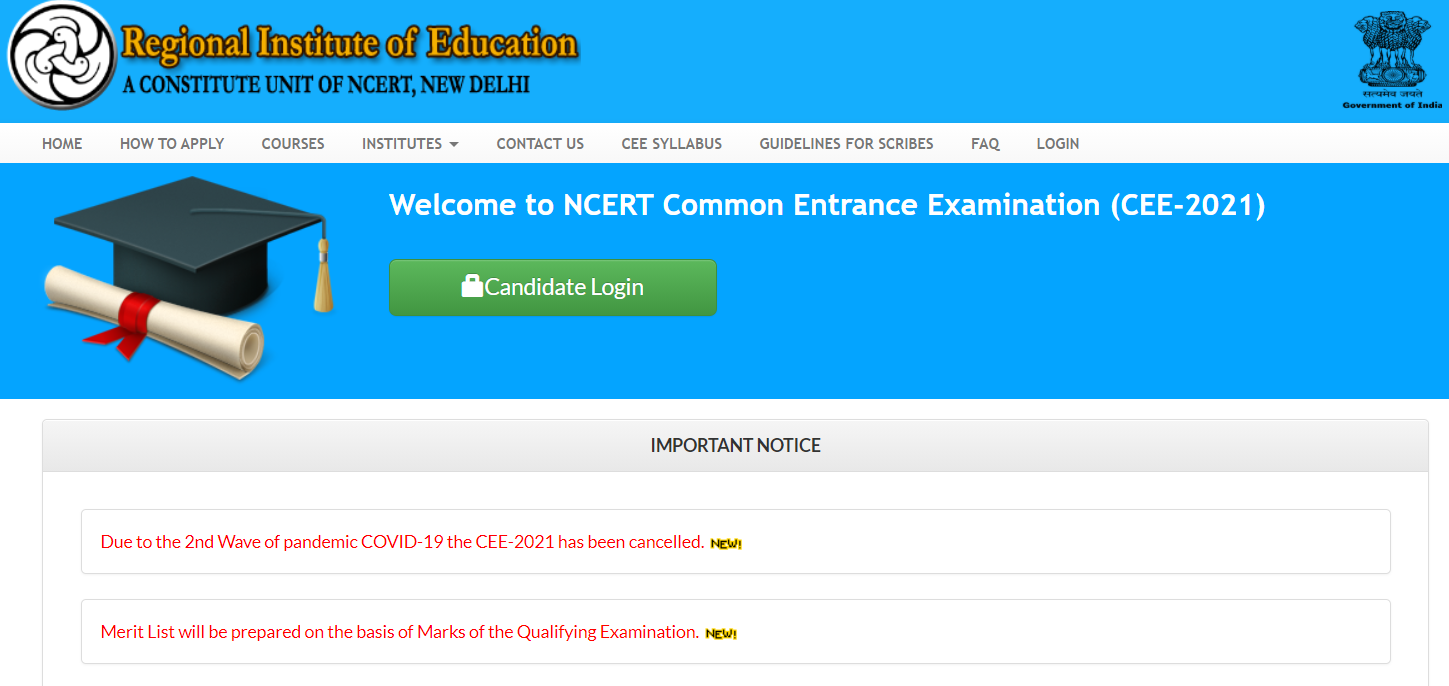 NCERT CEE 2021: Apply Online Link Active, Exam Date, Application Fee, Eligibility_50.1