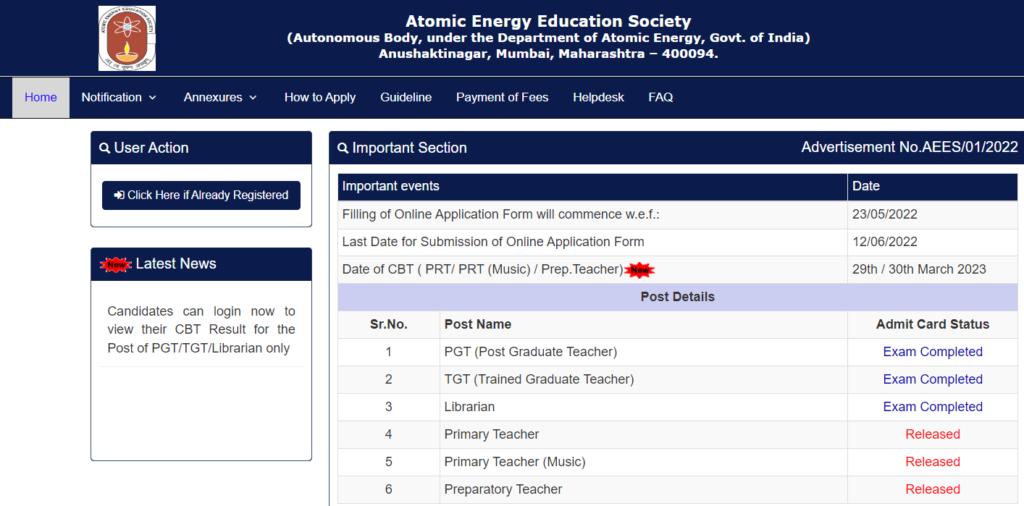 AEES Teacher Admit Card 2023 Out, Direct Download Link