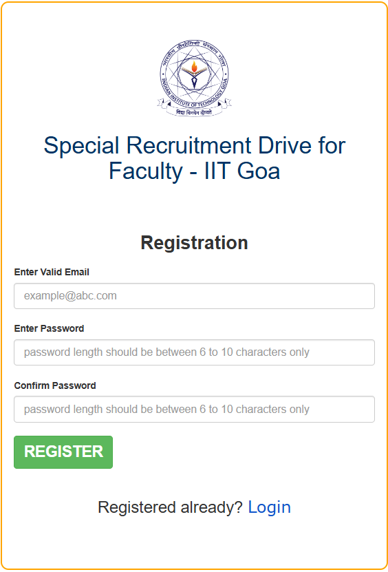 IIT Goa Assistant Professor Recruitment 2024 Application form