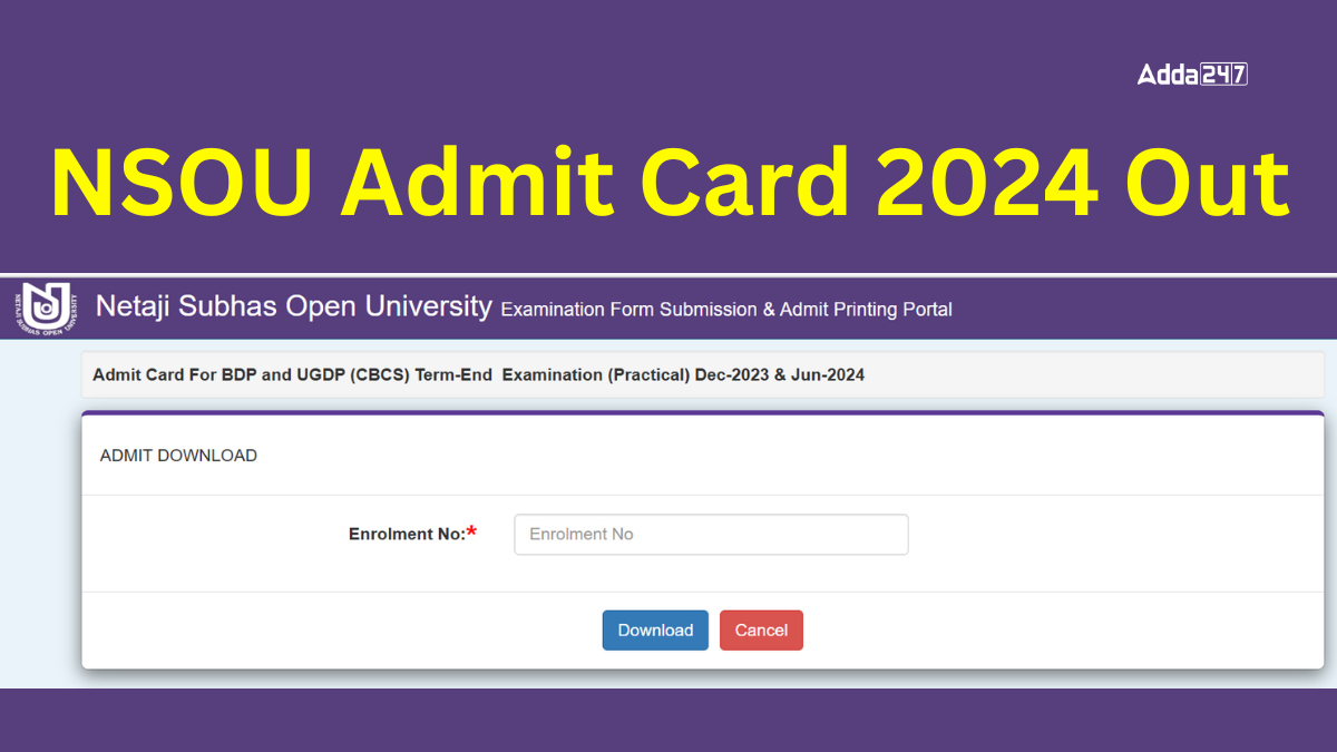 NSOU Admit Card 2024 Out