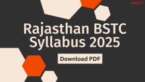 Rajasthan BSTC Syllabus 2025