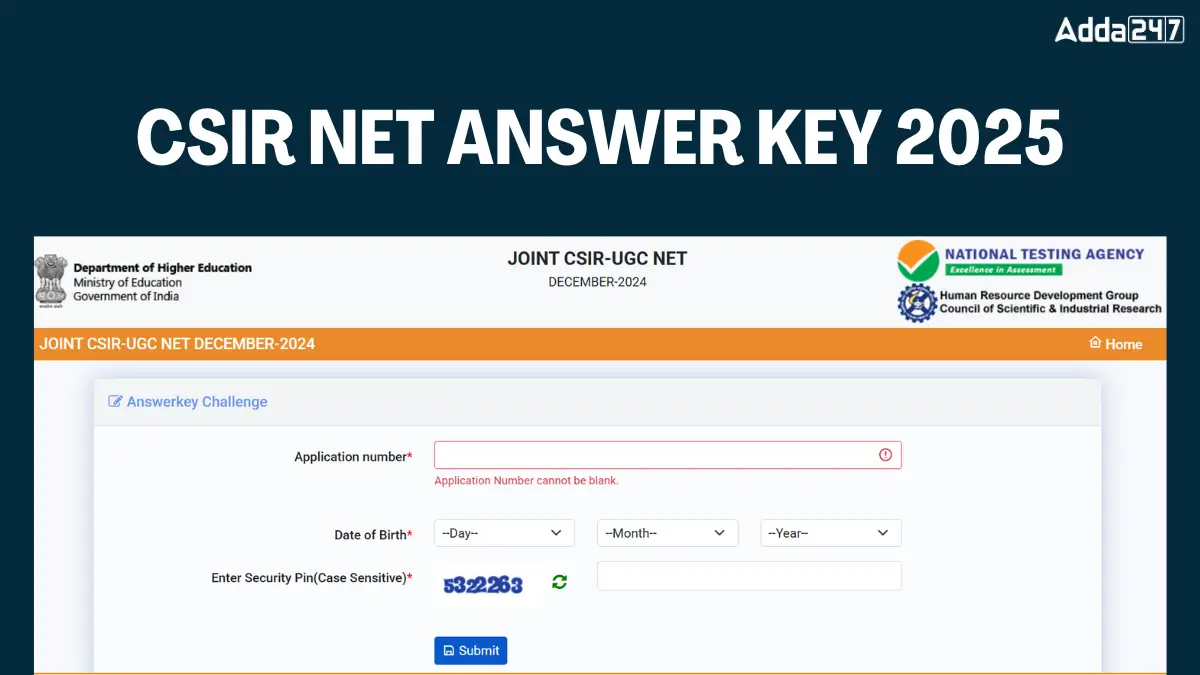 CSIR NET Answer Key 2025
