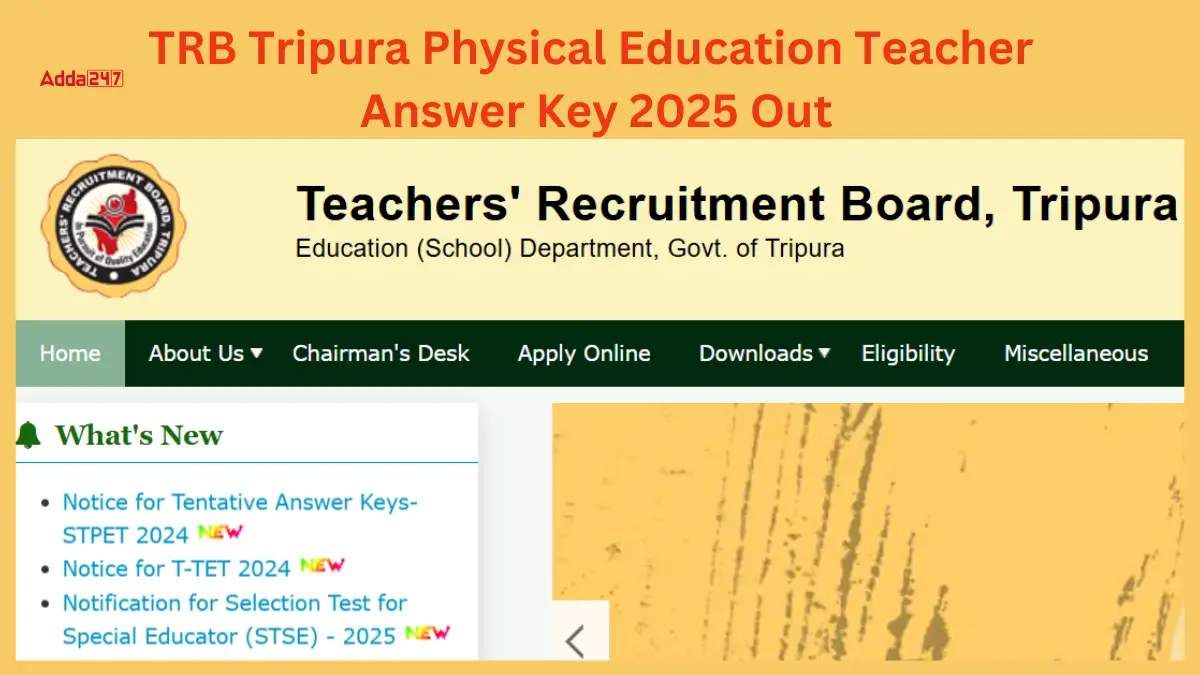 TRB Tripura Physical Education Teacher Answer Key 2025 Out