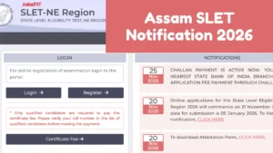 Assam SLET Notification 2026 Out, Check Eligibility and Apply Online