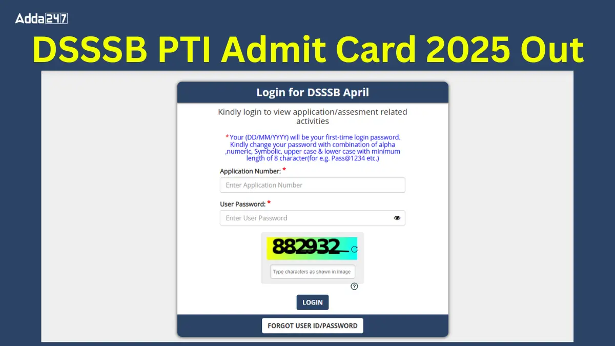 DSSSB Physical Training Instructor Admit Card 2025 Out
