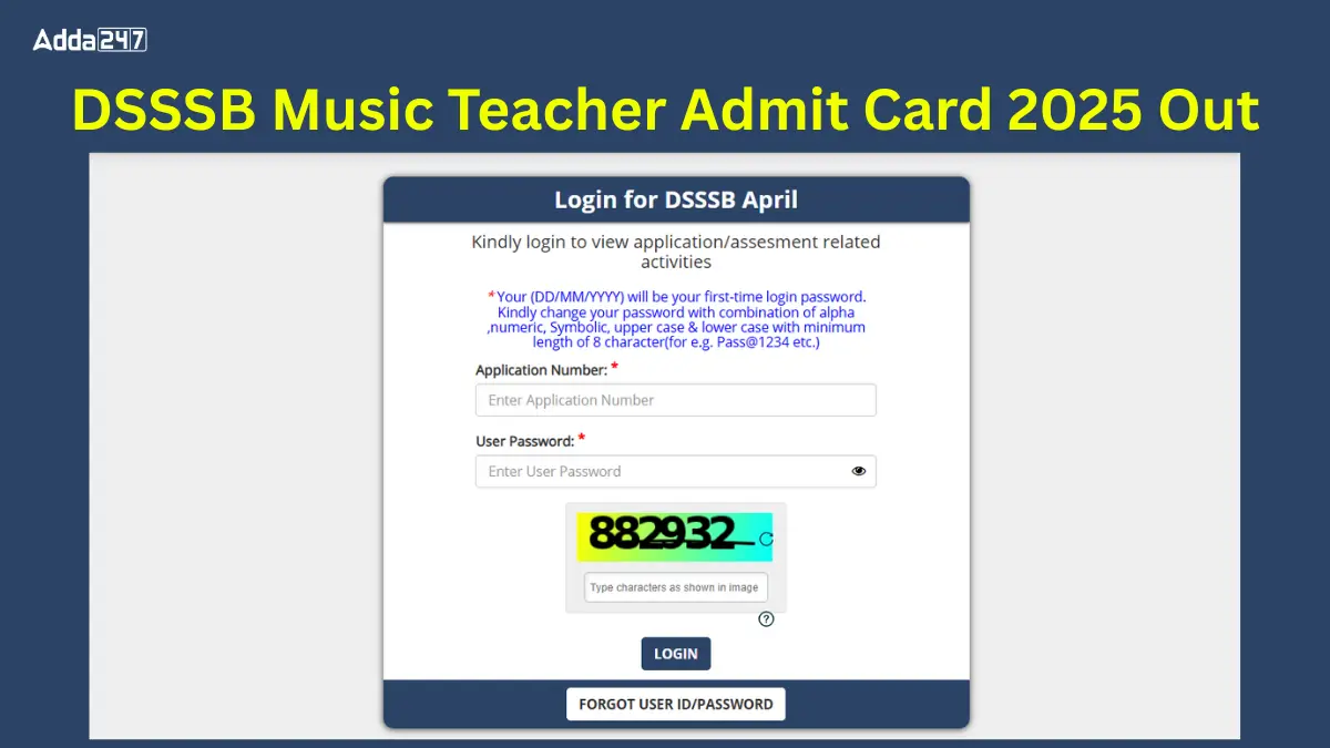 DSSSB Music Teacher Admit Card 2025 Out
