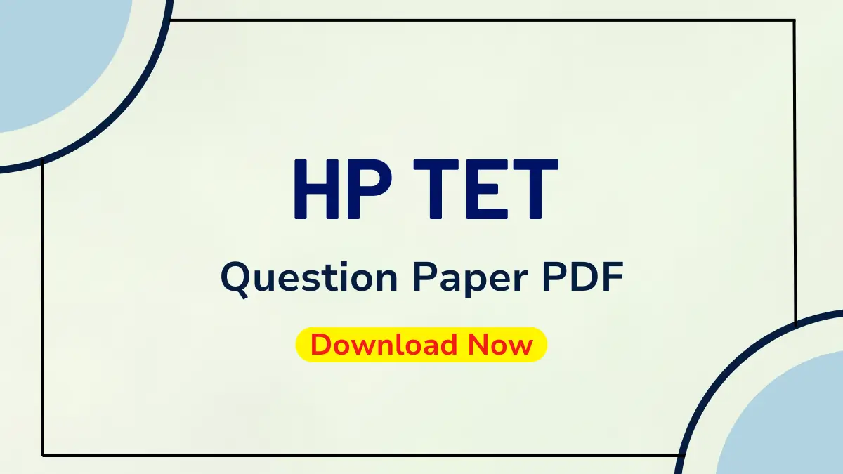 HP TET Question Paper PDF