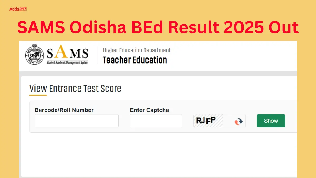 SAMS Odisha BEd Result 2025 Out
