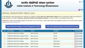 IIT Bhubaneswar Faculty Recruitment 2025, Check Eligibility and Apply Online Now