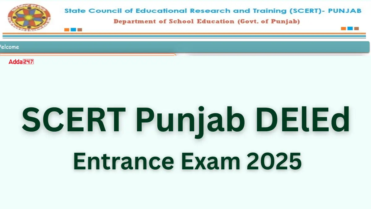 SCERT Punjab Deled Entrance Exam 2025