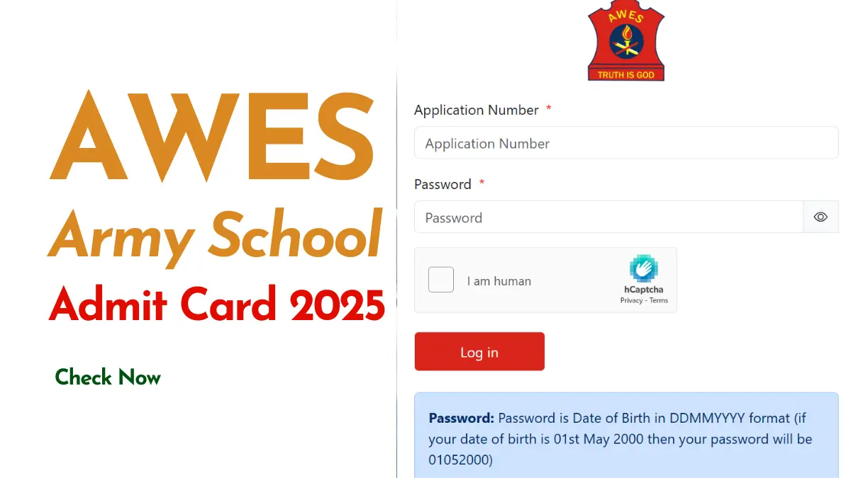 AWES Army School Admit Card 2025 Out, Steps to Download Hall Ticket