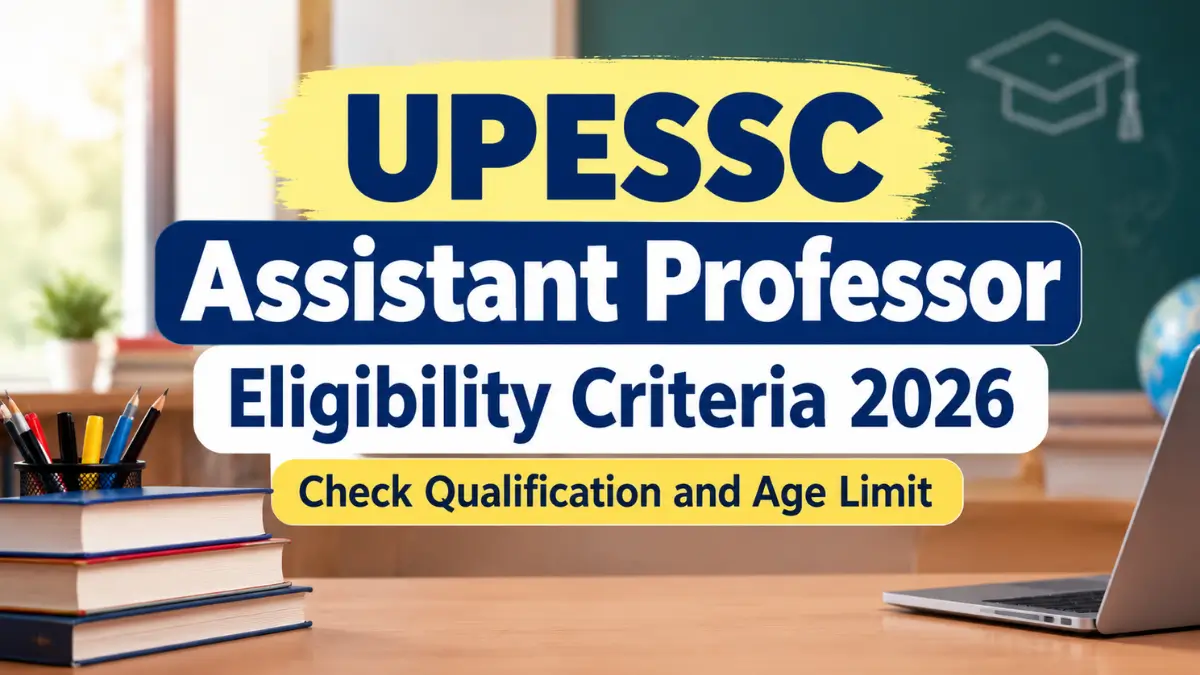 UPESSC Assistant Professor Eligibility Criteria 2026, Check Qualification and Age Limit