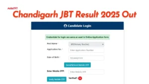 Chandigarh JBT Result 2025 Out