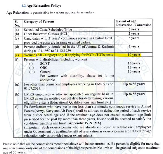 EMRS Teacher Eligibility Criteria 2025, Age & Educational Criteria_5.1