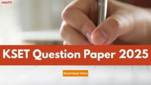 KSET Question Paper 2025, Direct Download Link Here