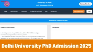 DU PhD Admission 2025-26, Apply Link, Eligibility
