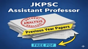 JKPSC Assistant Professor Previous Year Papers, Download PDF