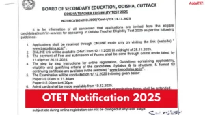 OTET Notification 2025 Out, Check Eligibility and Apply Online Date