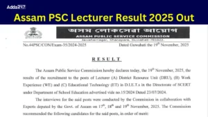 Assam PSC Lecturer Result 2025 Out